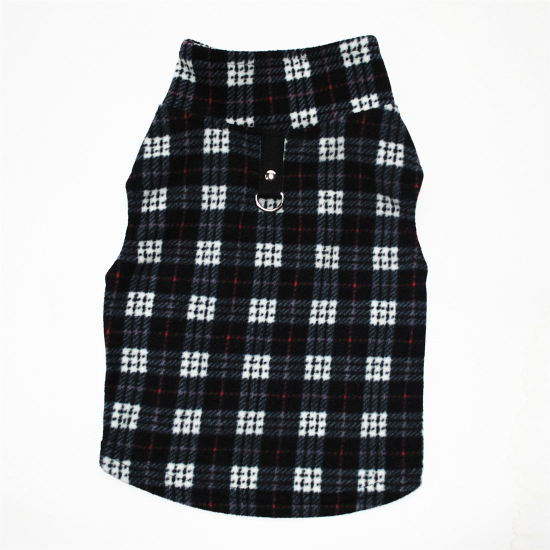 HKM-8206909 Thickened Fleece Vest Coat for Small Medium Dogs with Traction Ring ¨C Casual Autumn Winter Wear