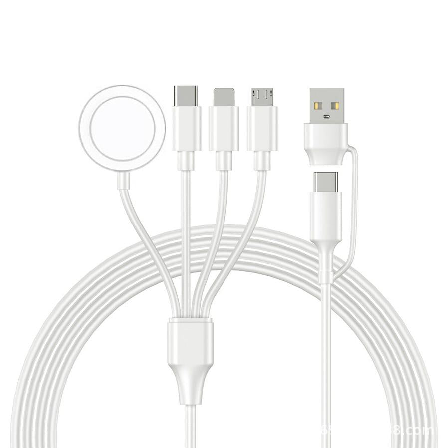 HKM-820691 4-in-1 USB Type-C Dual-Use Wireless Data Cable for Mobile Devices - Black & White Options