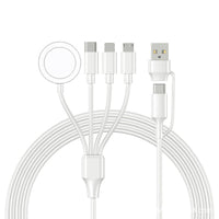 HKM-820691 4-in-1 USB Type-C Dual-Use Wireless Data Cable for Mobile Devices - Black & White Options