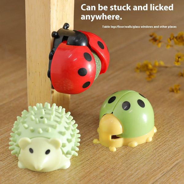 HKM-8207165 Ladybird Catnip Ball Toy for Pet Relaxation and Dental Care - Various Colors Available