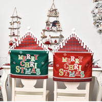 HKM-820755 Christmas-Themed English Alphabet Chair Cover - Super Soft Cloth - Green & Red Options - Home Decoration