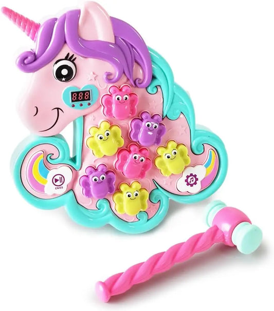 HKM-820819 Interactive Unicorn Hammer Mole Game for Kids Ages 5-13 - Educational Fun and Engagement