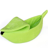 HKM-8208573 Cozy Banana-Shaped Pet Bed with Soft Plush Fabric for Dogs and Cats
