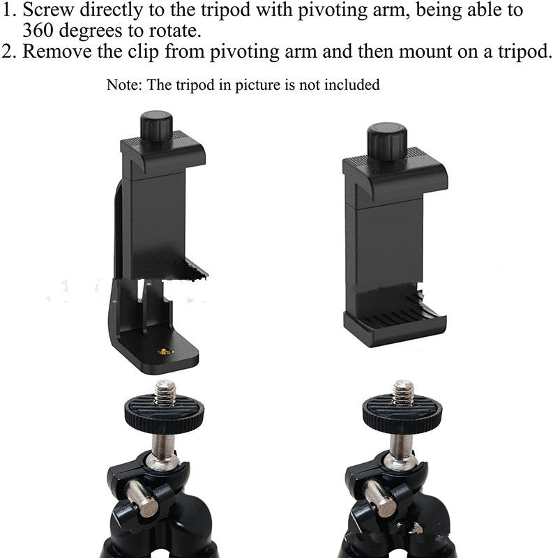 HKM-821011 Adjustable Smartphone Clip Tripod for Live Broadcast and Self-Timer Functions