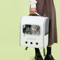 HKM-8210749 Large Capacity Transparent Cat Backpack with Window - Durable PVC Oxford Material, Holds Up to 6.5kg