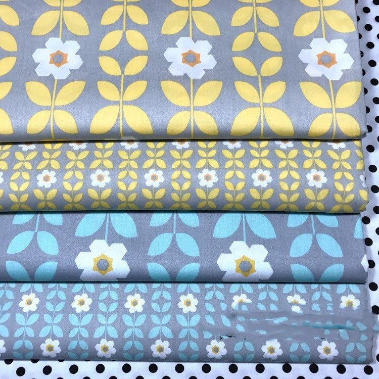 HKM-821139 Premium 100% Cotton Printed Bed Fabric for Bedding and Curtains - Water Printed, Yellow & Blue Options Available, 160cm Width