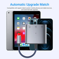 HKM-821203 3 in 1 3.5mm Headphone Adapter with Charging Splitter for iPhone and iPad Devices