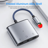 HKM-821203 3 in 1 3.5mm Headphone Adapter with Charging Splitter for iPhone and iPad Devices