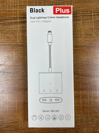 HKM-821203 3 in 1 3.5mm Headphone Adapter with Charging Splitter for iPhone and iPad Devices