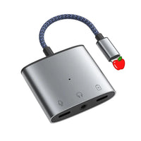 HKM-821203 3 in 1 3.5mm Headphone Adapter with Charging Splitter for iPhone and iPad Devices