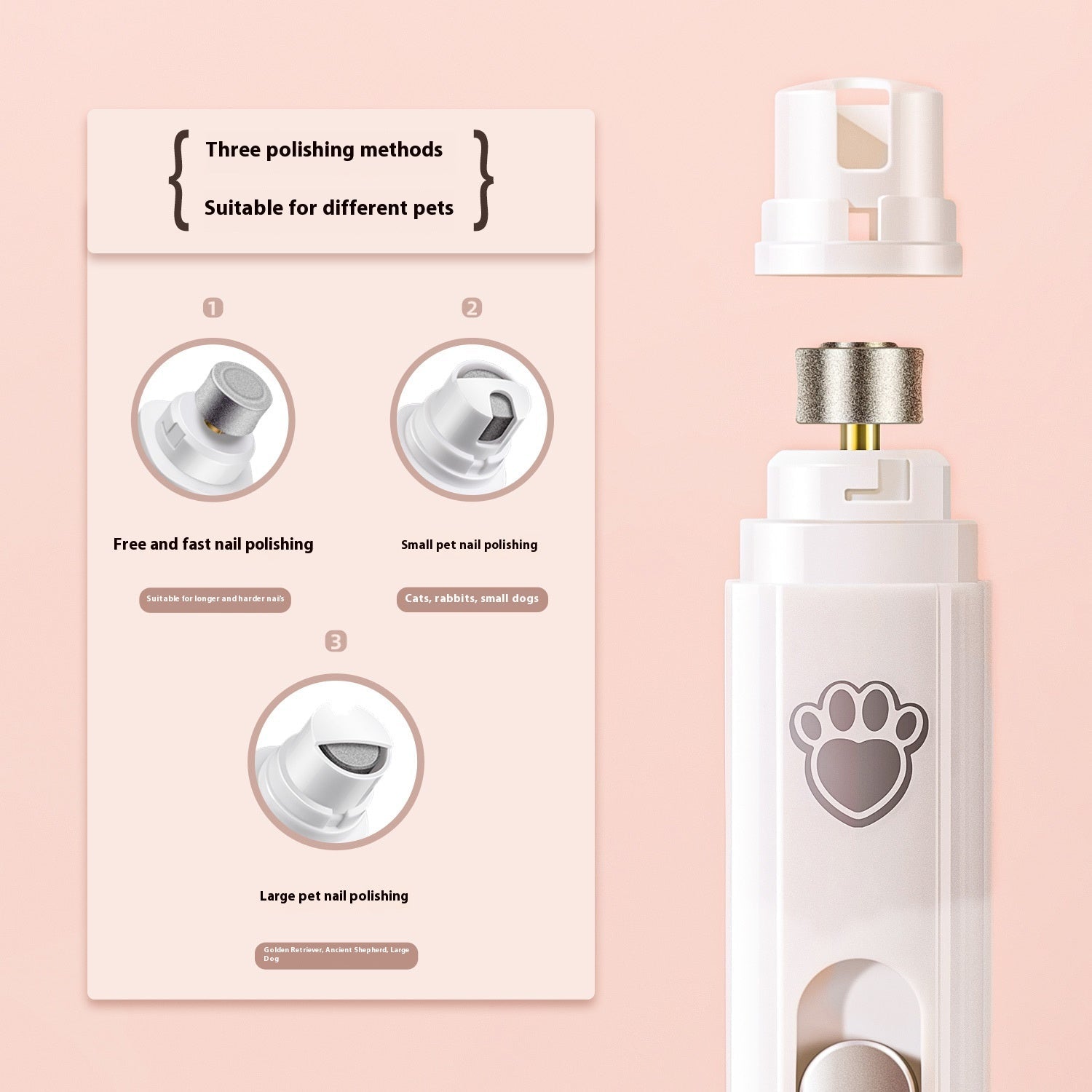 HKM-8212285 USB Rechargeable Pet Nail Trimmer - Sleek Design in White & Green, Includes Manicure Tools and Charging Cable