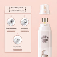 HKM-8212285 USB Rechargeable Pet Nail Trimmer - Sleek Design in White & Green, Includes Manicure Tools and Charging Cable