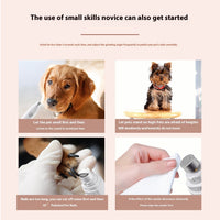 HKM-8212285 USB Rechargeable Pet Nail Trimmer - Sleek Design in White & Green, Includes Manicure Tools and Charging Cable