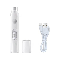 HKM-8212285 USB Rechargeable Pet Nail Trimmer - Sleek Design in White & Green, Includes Manicure Tools and Charging Cable