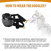 HKM-8212669 Windproof Dog Sunglasses for Large and Medium Breeds with Sun Protection and Anti-Fog Lens
