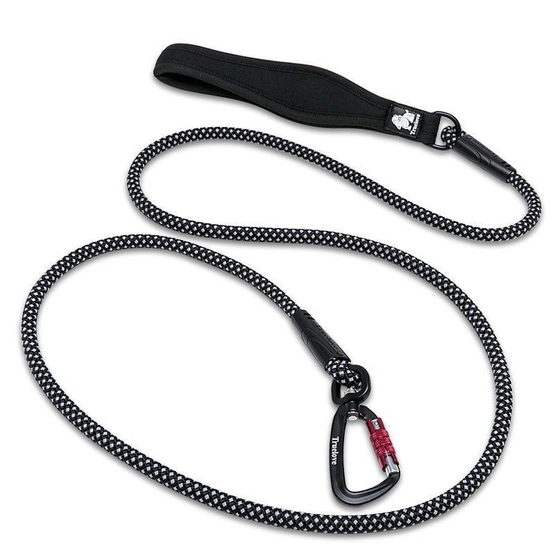 HKM-8214077 Reflective Nylon Dog Leash with Round Rope and Climbing Buckle - Available in Multiple Colors