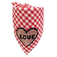 HKM-8214845 Pet Dog Valentine's Day Triangle Towel - 65x42 cm Cloth Saliva Towel for All Seasons
