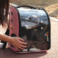 HKM-8216509 Transparent Folding Pet Backpack for Cats and Small Dogs, Food Grade PC Material, Medium Hardness