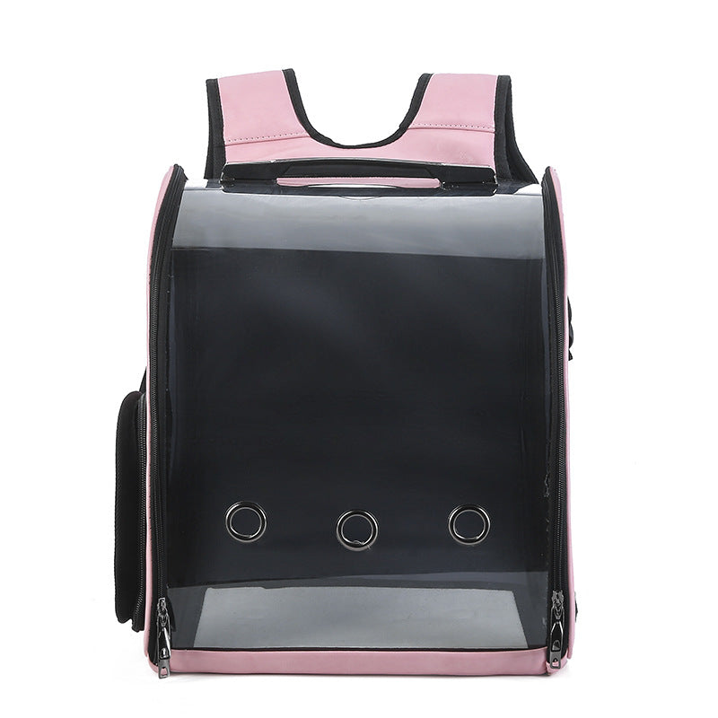 HKM-8216509 Transparent Folding Pet Backpack for Cats and Small Dogs, Food Grade PC Material, Medium Hardness