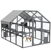 HKM-8217917 Extra Spacious Outdoor Cat Enclosure with Weather-Resistant Roof and Cat Climbing Features