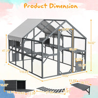 HKM-8217917 Extra Spacious Outdoor Cat Enclosure with Weather-Resistant Roof and Cat Climbing Features