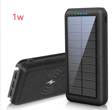 HKM-821843 Wireless Solar Charger Power Bank with LED Flashlight for Mobile Devices, 3 USB Ports, Compatible with iPhone, Xiaomi, Samsung
