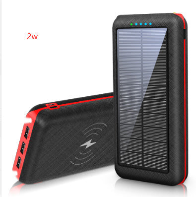 HKM-821843 Wireless Solar Charger Power Bank with LED Flashlight for Mobile Devices, 3 USB Ports, Compatible with iPhone, Xiaomi, Samsung