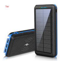 HKM-821843 Wireless Solar Charger Power Bank with LED Flashlight for Mobile Devices, 3 USB Ports, Compatible with iPhone, Xiaomi, Samsung