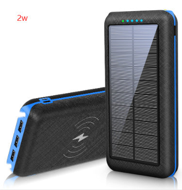 HKM-821843 Wireless Solar Charger Power Bank with LED Flashlight for Mobile Devices, 3 USB Ports, Compatible with iPhone, Xiaomi, Samsung