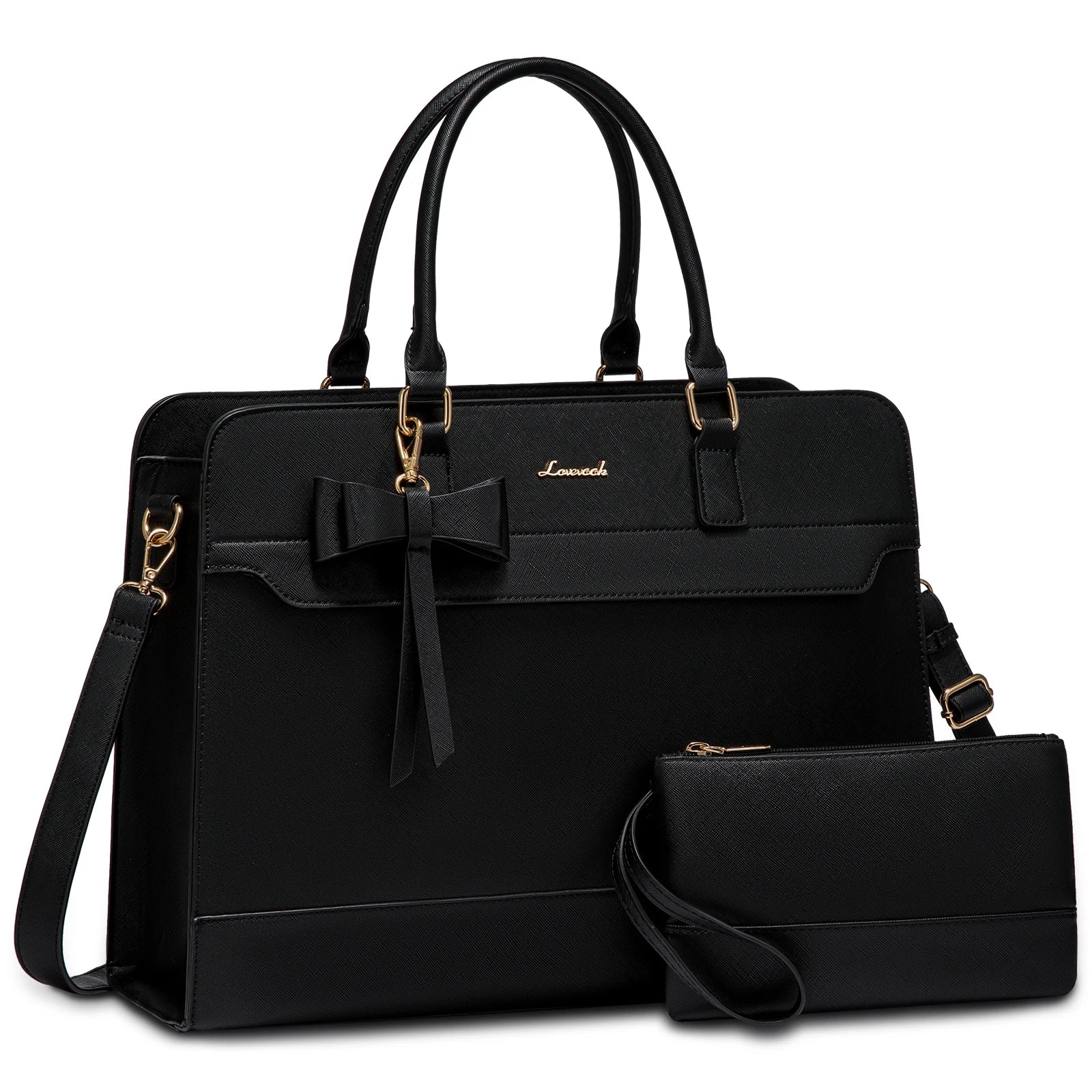 HKM-821843 Women's PU Laptop Tote Bag - Waterproof 15.6-inch Briefcase for Work and Office Use
