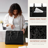 HKM-821843 Women's PU Laptop Tote Bag - Waterproof 15.6-inch Briefcase for Work and Office Use