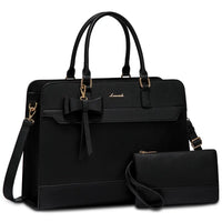 HKM-821843 Women's PU Laptop Tote Bag - Waterproof 15.6-inch Briefcase for Work and Office Use