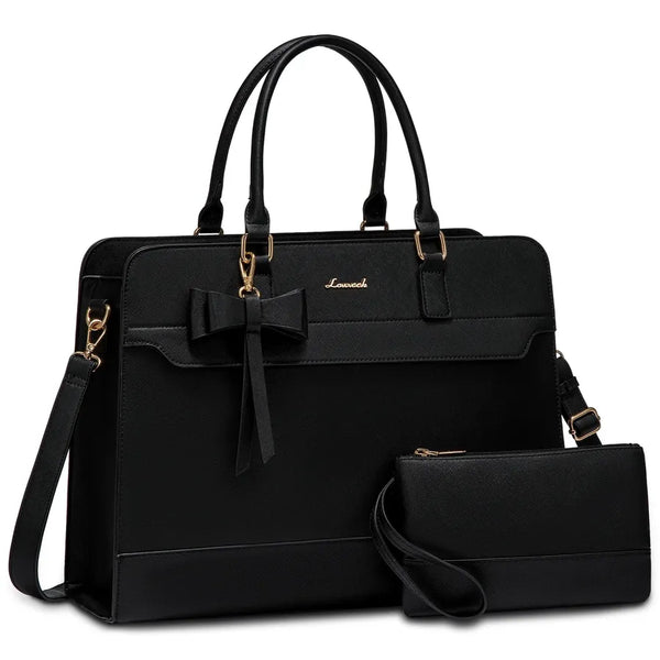 HKM-821843 Women's PU Laptop Tote Bag - Waterproof 15.6-inch Briefcase for Work and Office Use