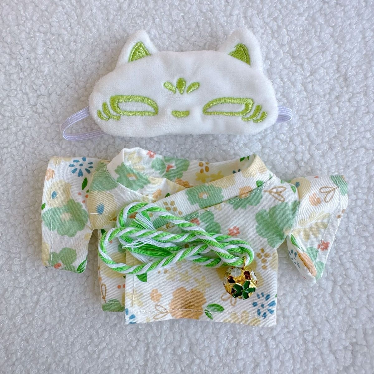 HKM-8218813 Floral Plush Doll Set with Eye Masks - Soft Cotton Outfit for Youth