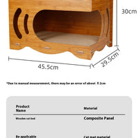 HKM-8220221 Vertical Double Layer Cat Scratch Board – Wear-resistant with Integrated Scraper, Bamboo Pattern Design