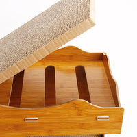HKM-8220221 Vertical Double Layer Cat Scratch Board – Wear-resistant with Integrated Scraper, Bamboo Pattern Design
