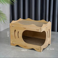 HKM-8220221 Vertical Double Layer Cat Scratch Board – Wear-resistant with Integrated Scraper, Bamboo Pattern Design