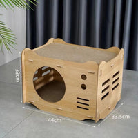 HKM-8220221 Vertical Double Layer Cat Scratch Board – Wear-resistant with Integrated Scraper, Bamboo Pattern Design