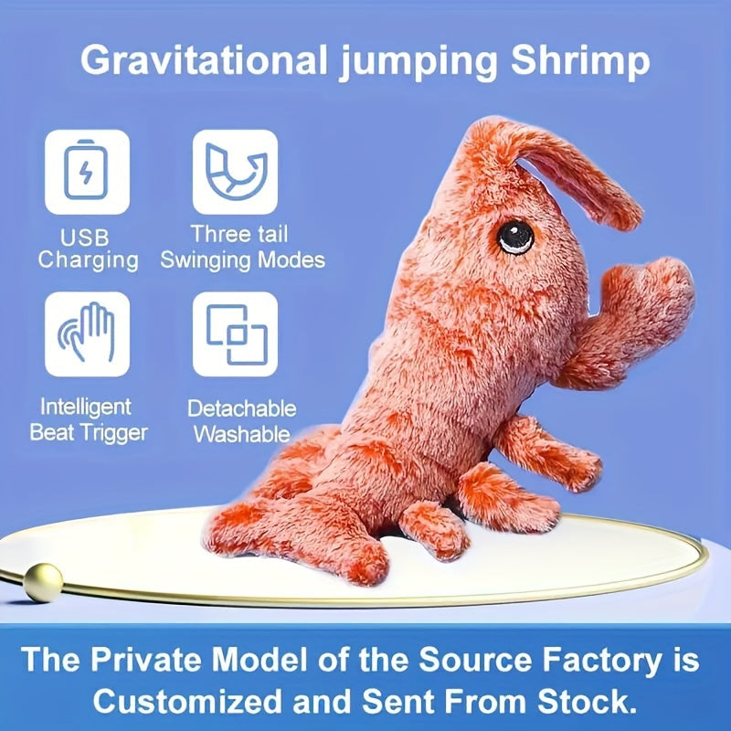 HKM-8221501 Interactive USB Charging Cat & Dog Plush Toy - Catnip Lobster with Touch Sensor