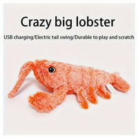 HKM-8221501 Interactive USB Charging Cat & Dog Plush Toy - Catnip Lobster with Touch Sensor