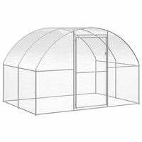 HKM-8221629 Galvanized Steel Outdoor Chicken Coop with Spacious Run - 3x2x2 m Enclosure for Poultry