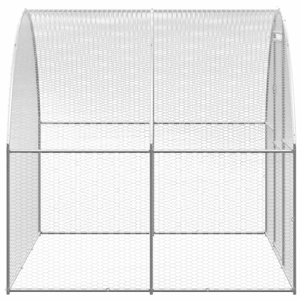 HKM-8221629 Galvanized Steel Outdoor Chicken Coop with Spacious Run - 3x2x2 m Enclosure for Poultry