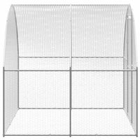 HKM-8221629 Galvanized Steel Outdoor Chicken Coop with Spacious Run - 3x2x2 m Enclosure for Poultry