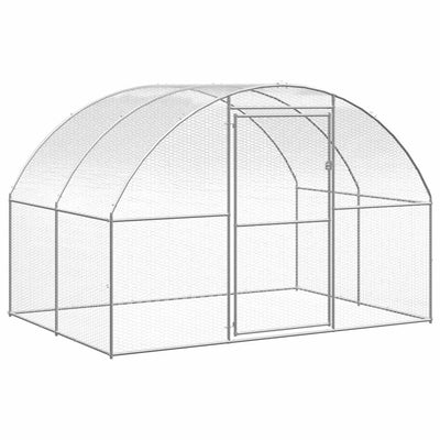 HKM-8221629 Galvanized Steel Outdoor Chicken Coop with Spacious Run - 3x2x2 m Enclosure for Poultry