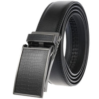 HKM-822163 Men's Automatic Leather Belt with Custom Logo Printing Capability