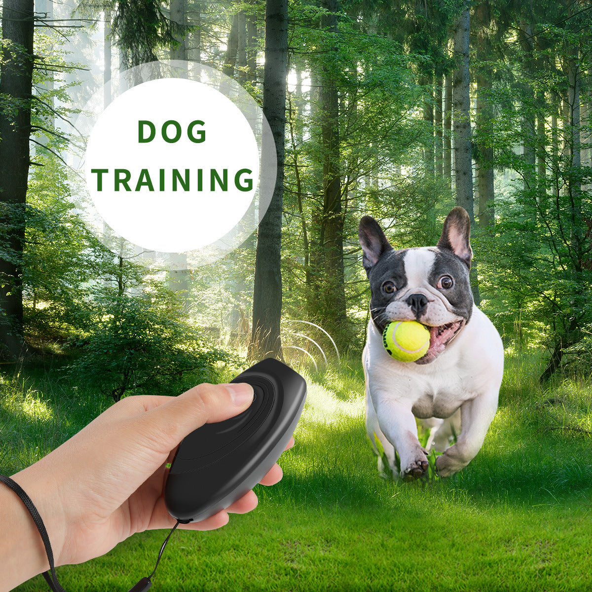 HKM-8223293 Ultrasonic Dog Repeller and Trainer in Black and Gray - Effective Bark Control Device