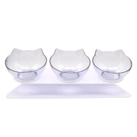 HKM-8223805 Cervical Support Feeding Basin for Cats and Kittens - Single, Double, or Triple Bowl Options
