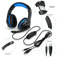 HKM-822483 Dazzling Optical Headset with Built-in Sound Card - Wired, PC-Compatible, Comfortable Memory Sponge Earmuffs, 50mm Drivers
