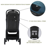 HKM-822483 Portable Foldable Aluminium Baby Stroller for Travel, Lightweight Baby Pushchair for Newborns