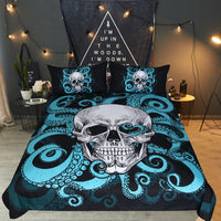 HKM-822611 Octopus Skull 3-Piece Bedding Set - European and American Polyester Quilt Cover